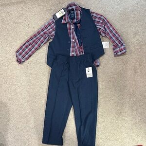 Tommy Hilfiger Kids Plaid and Navy Matching Set size 4T